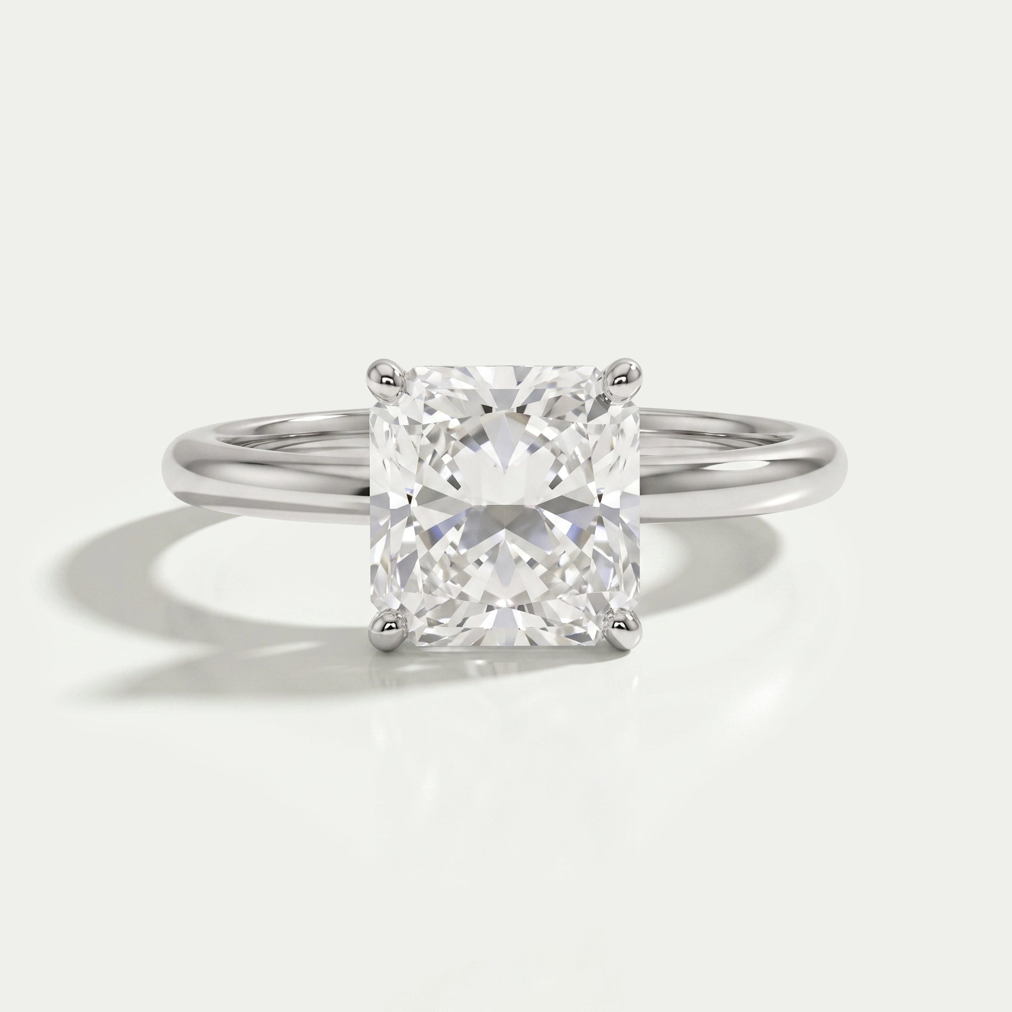 Square Radiant Lab Grown Diamond Solitaire Ring Rings