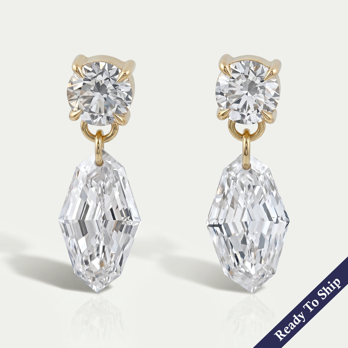 Step Cut Marquise Lab Diamond Drop Earrings