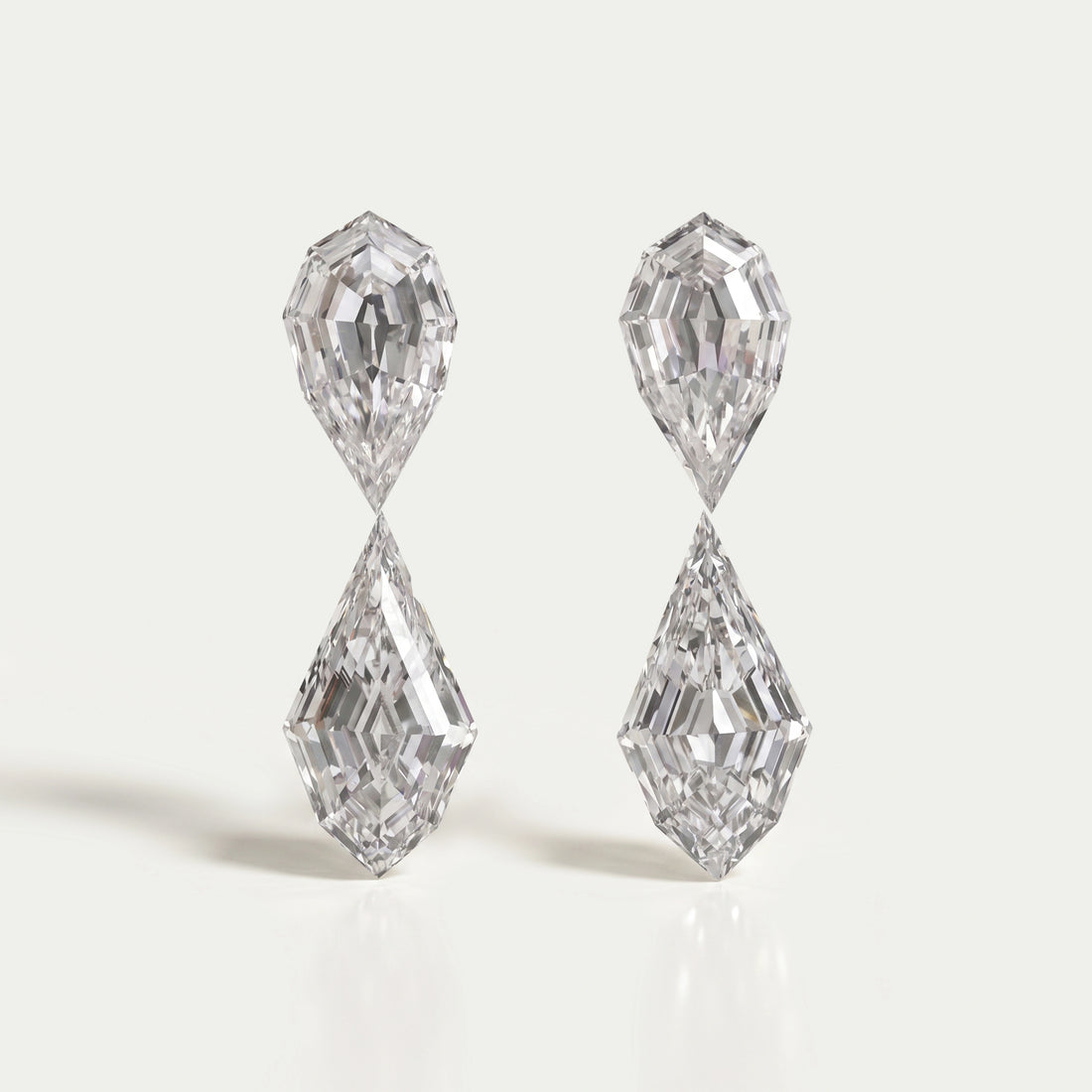 4.15 TCW Step Cut Pear And Kite Diamond Loose Pair