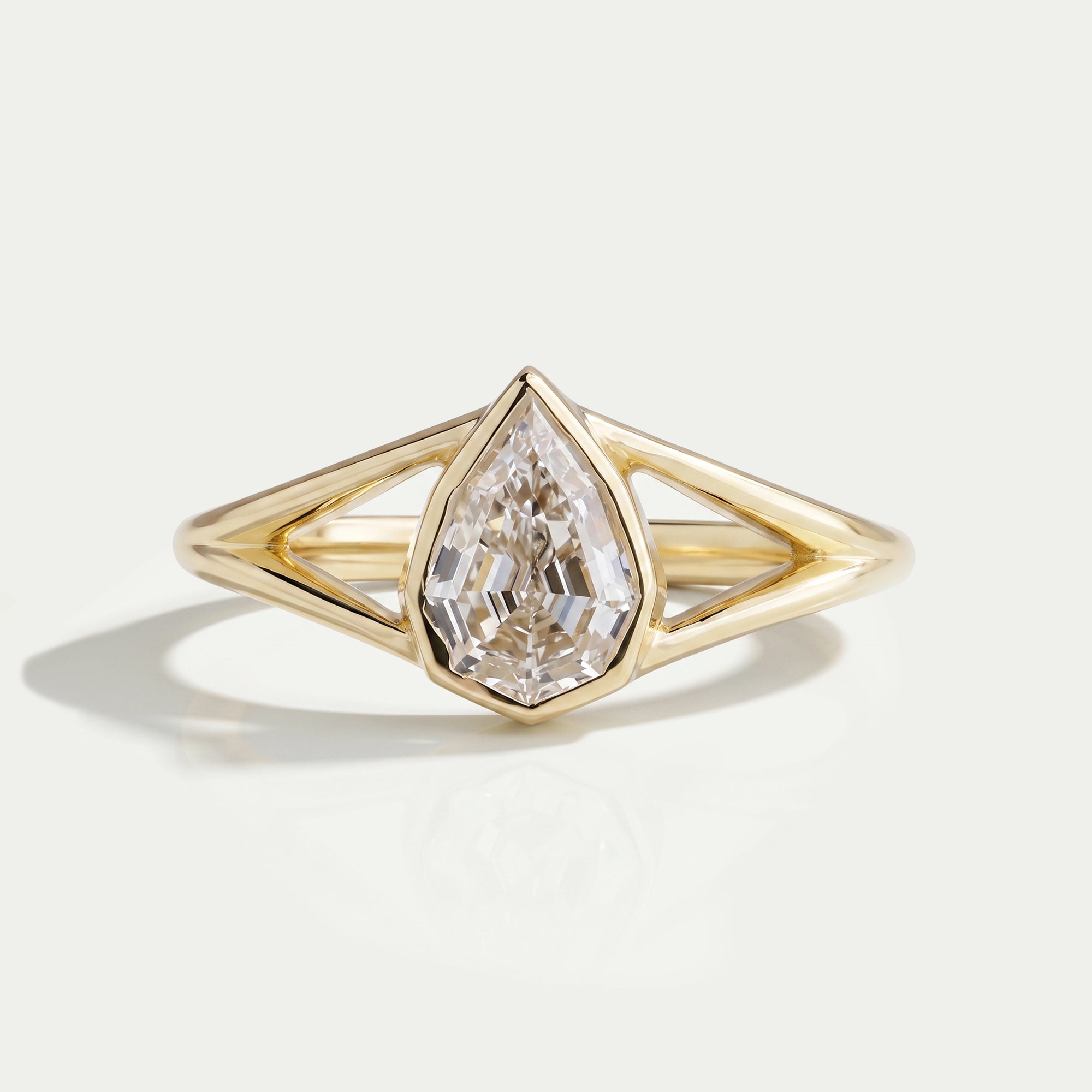 Step Cut Pear Diamond Engagement Ring Ring