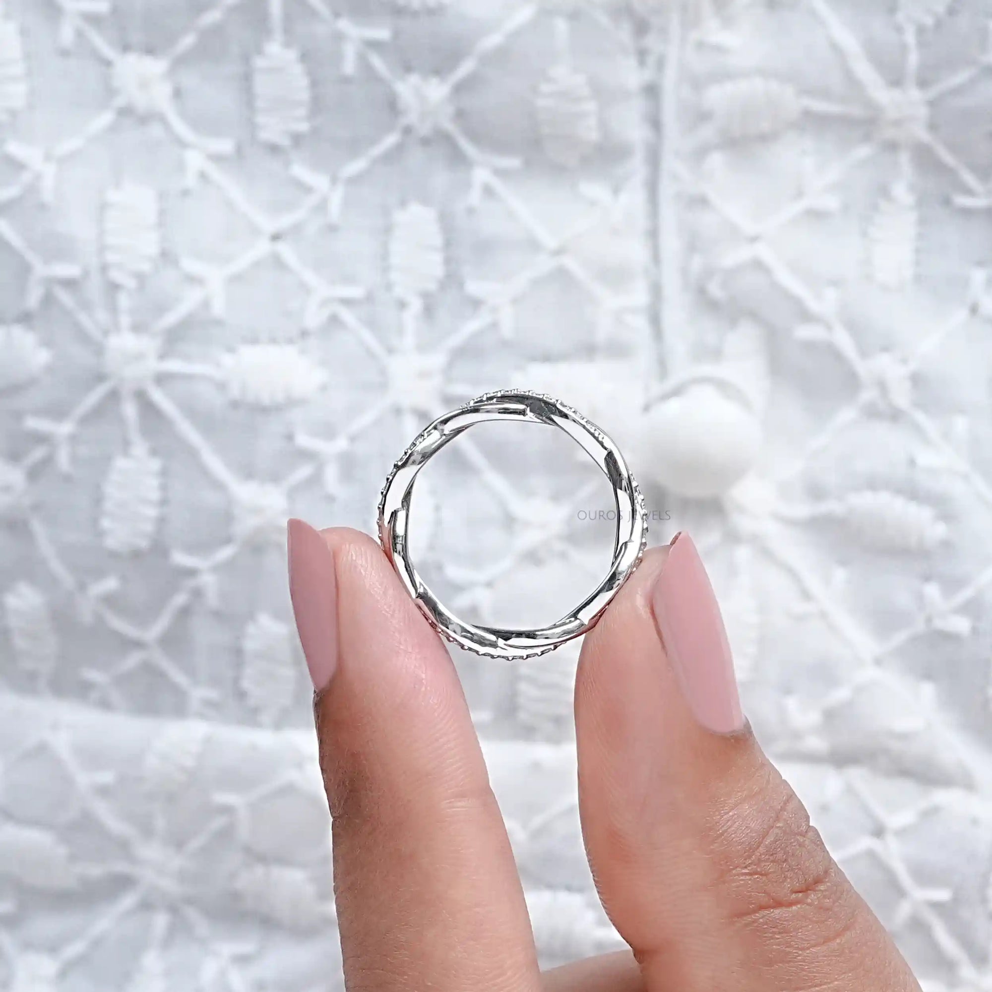 Twisted Infinity Round Diamond Eternity Band Ring