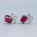 Ruby Emerald Gemstone And Pear Diamond Earrings