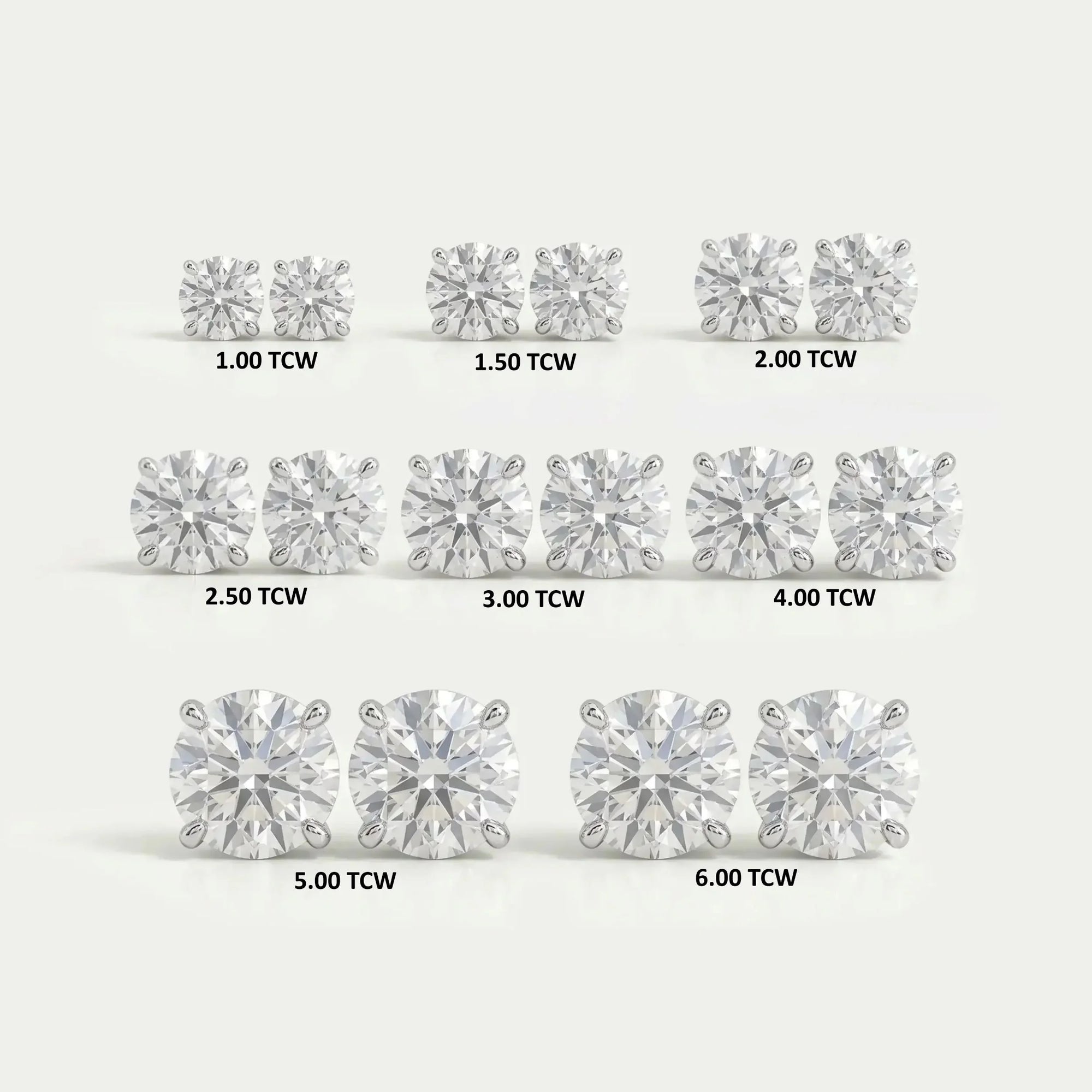IGI Certified Round Lab Grown Diamond Stud Earrings