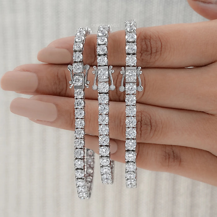 Classic Round Lab Diamond Line Bracelet