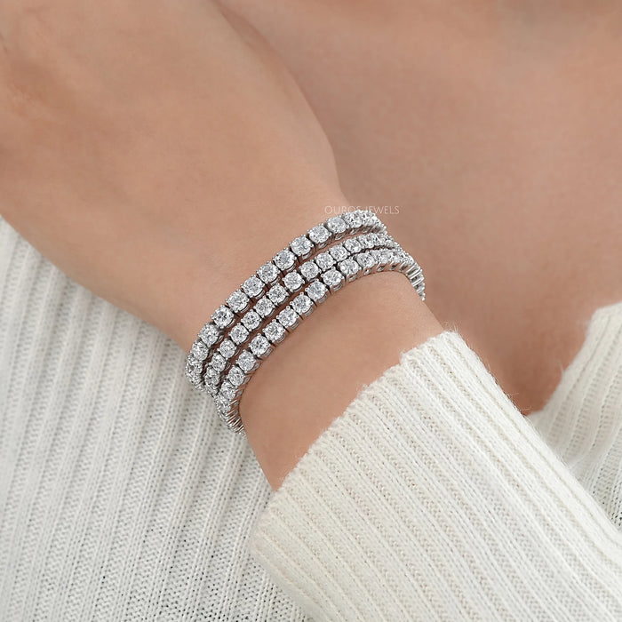 Classic Round Lab Diamond Line Bracelet