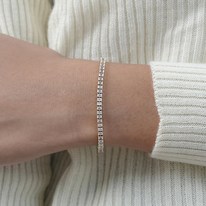 Lab Grown Emerald Cut Diamond Bracelet