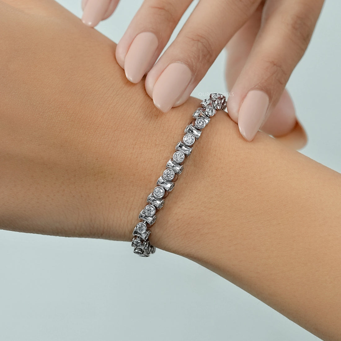Round Brilliant Lab Diamond Tennis Bracelet Bracelet