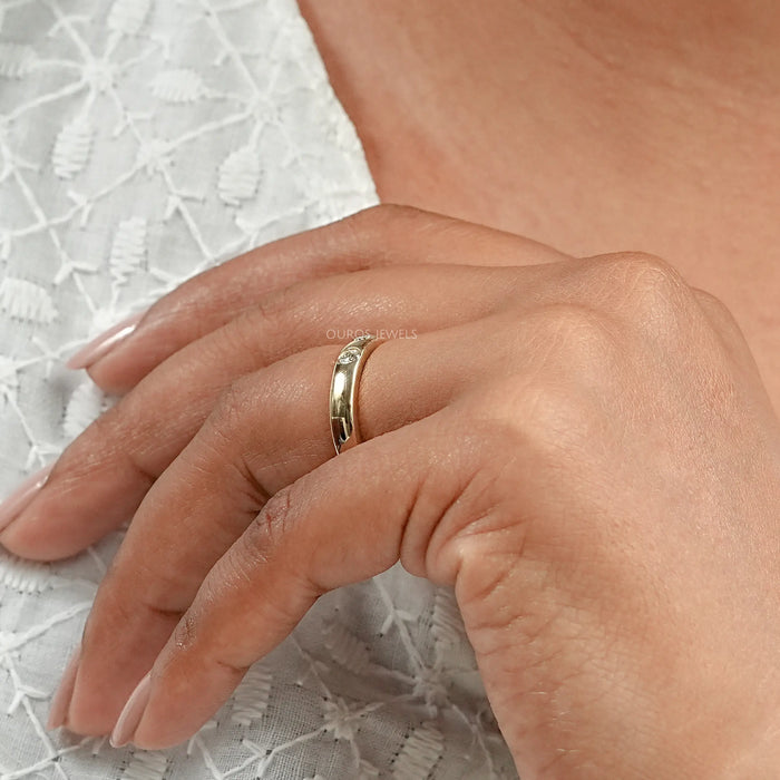 Gypsy Set Diamond Wedding Band