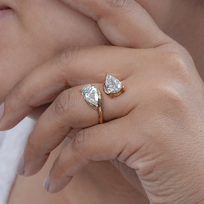 Pear Lab Diamond Toi Et Moi Engagement Ring