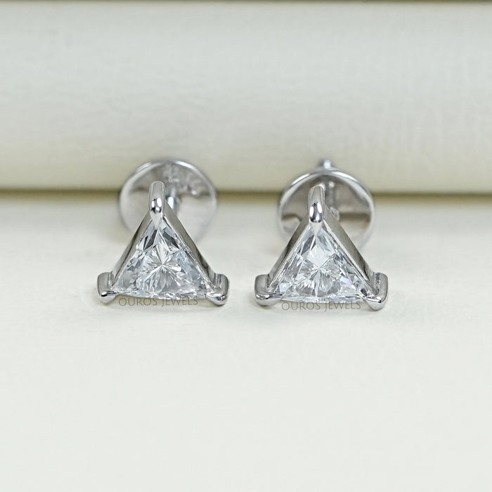Triangle Lab Grown Diamond Stud Earrings 