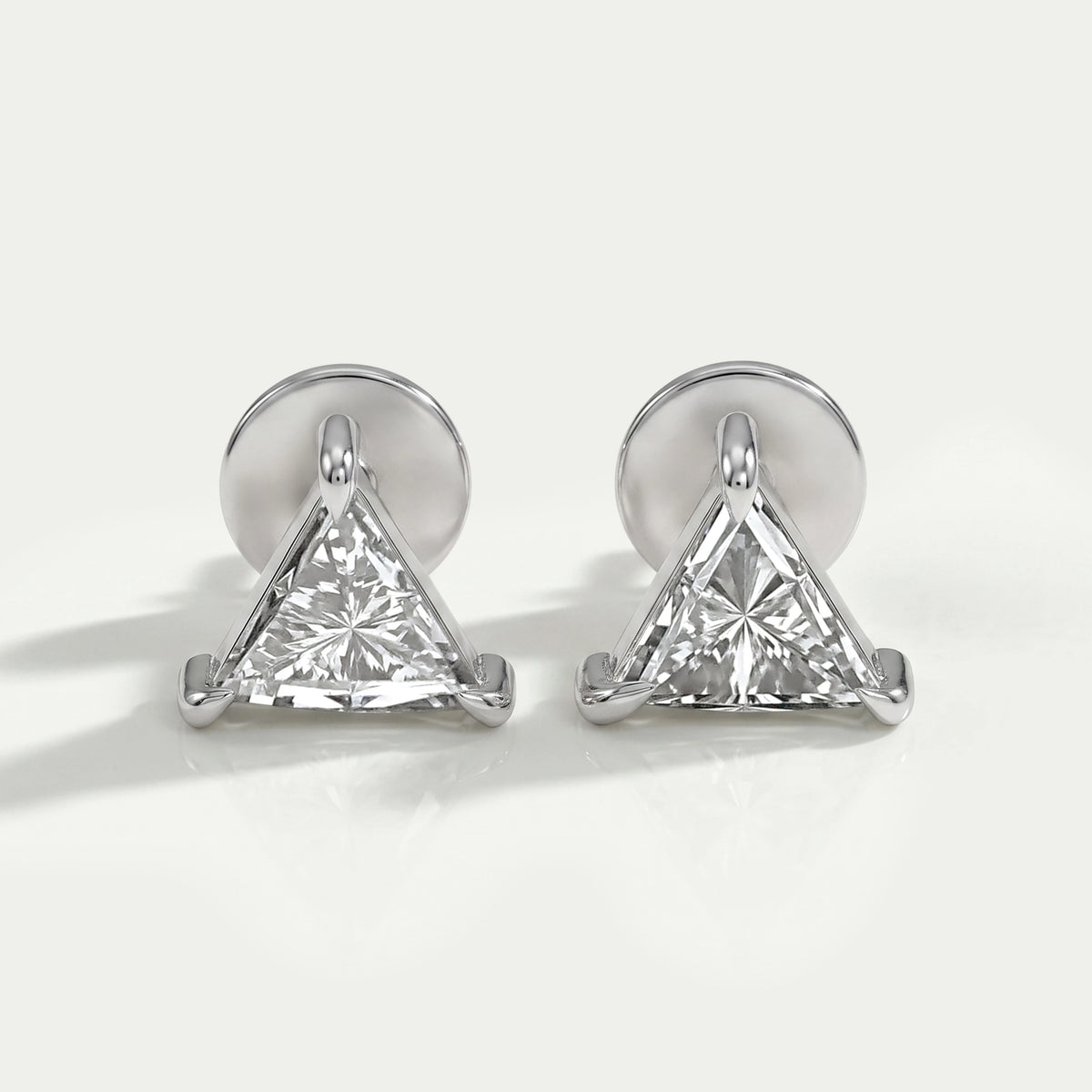 Triangle Lab Grown Diamond Stud Earrings 