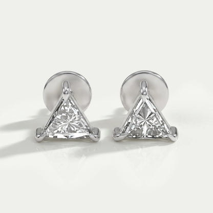 Triangle Lab Grown Diamond Stud Earrings 