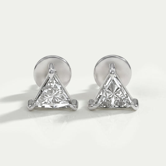 Triangle Lab Grown Diamond Stud Earrings 