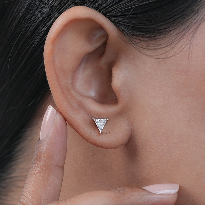 Triangle Lab Grown Diamond Stud Earrings 