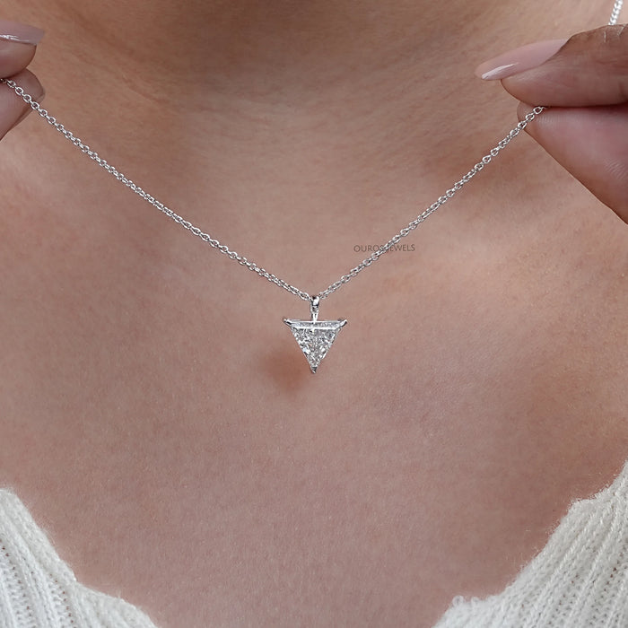 Trillion Cut Lab Grown Diamond Necklace