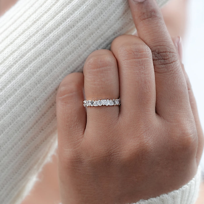 Eternity Ring with Baguette and Trillion Diamond