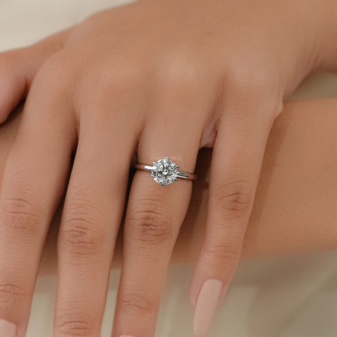 Lab Diamond Tulip Round Solitaire Ring Ring