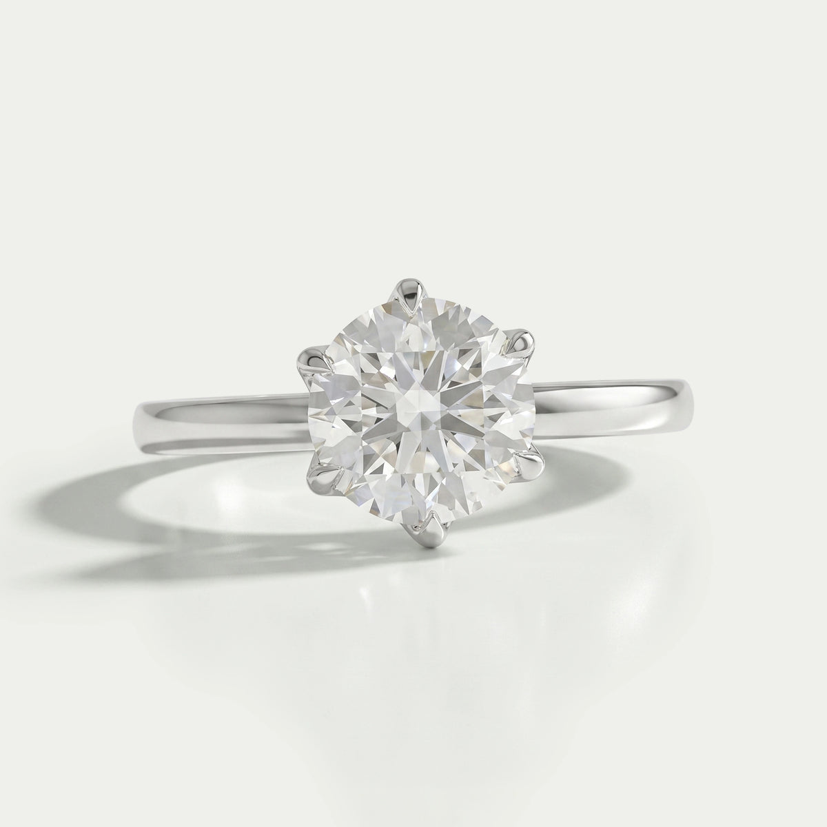 Lab Diamond Tulip Round Solitaire Ring Ring