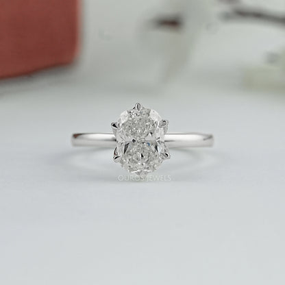 Tulip Set Cushion Cut Lab Diamond Engagement Ring