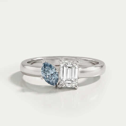 Two Stone Emerald Toi Et Moi Ring Rings