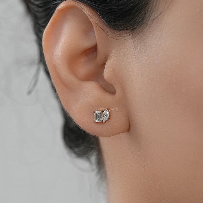 Dual Lab Diamond Stud Earrings