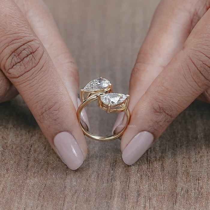 Pear Lab Diamond Toi Et Moi Engagement Ring