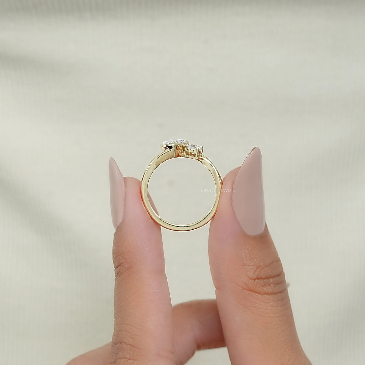 Toi Et Moi Pear Lab Grown Diamond Bypass Engagement Ring