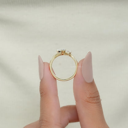 Toi Et Moi Pear Lab Grown Diamond Bypass Engagement Ring