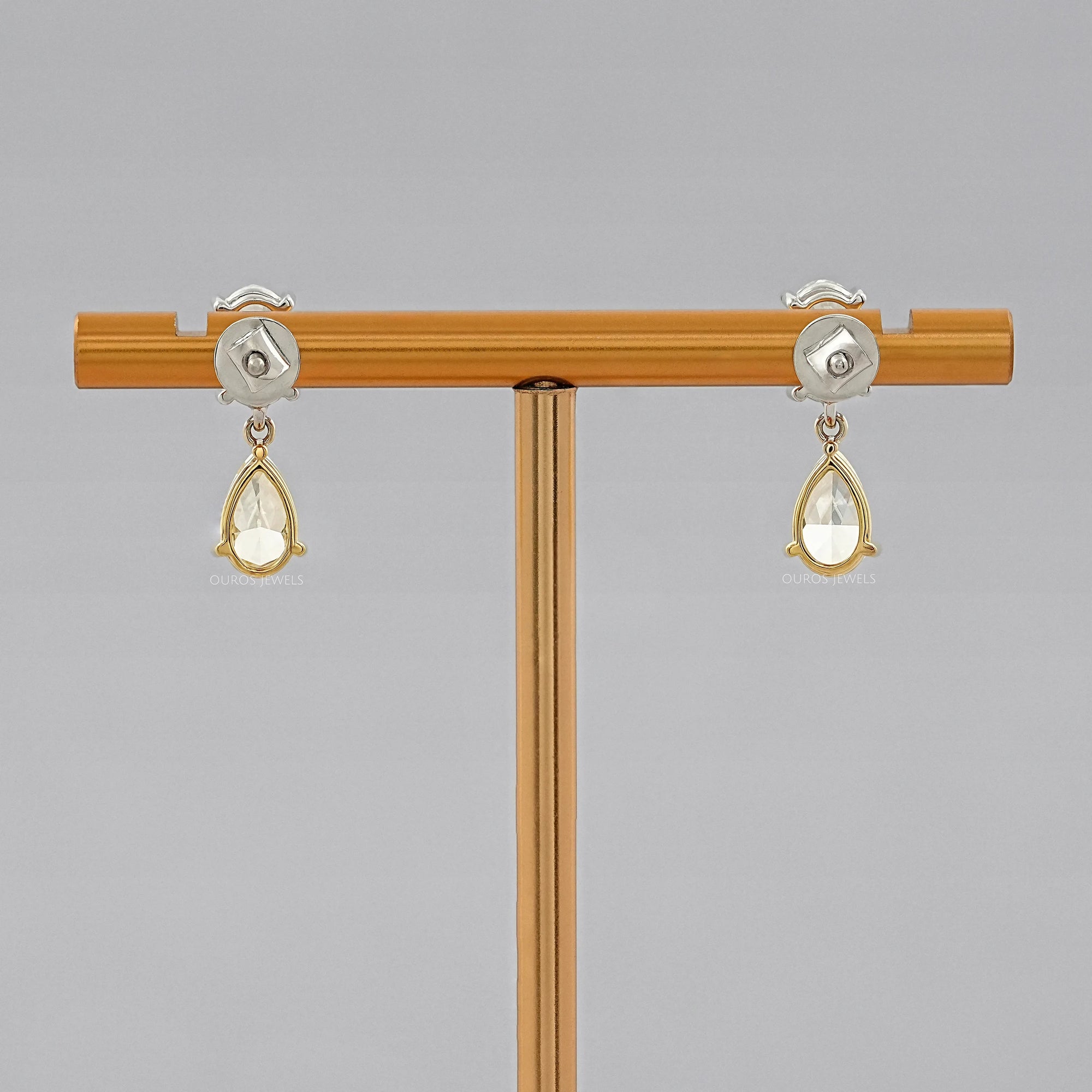 Marquise And Pink Pear Cut Lab Diamond Drop Earrings