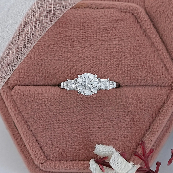 Round And Princess Diamond Seven Stone Engagement Ring