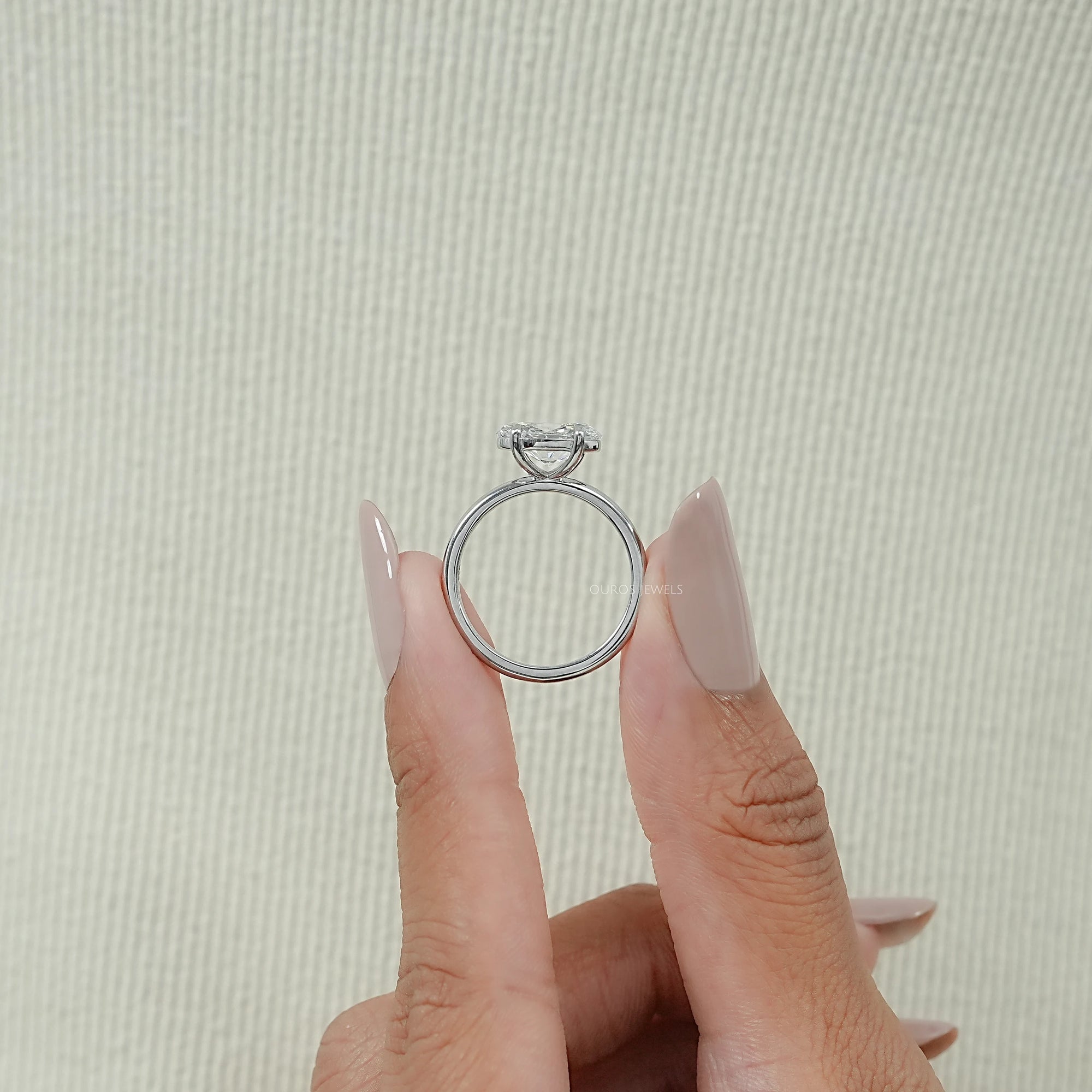 Pear Shaped Diamond Solitaire Bezel Set Ring