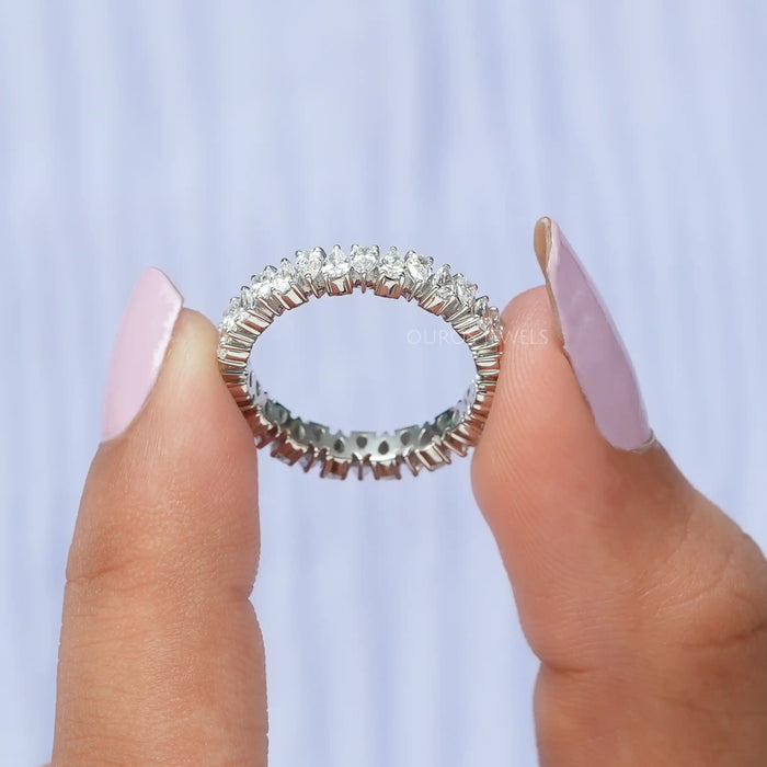 Pear Cut Full Eternity Wedding Band