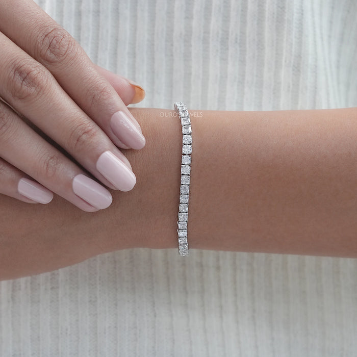 Cushion Lab Grown Diamond Tennis Bracelet 
