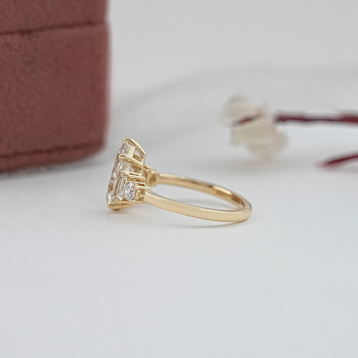 Pear And Baguette Diamond Five Stone Engagement Ring