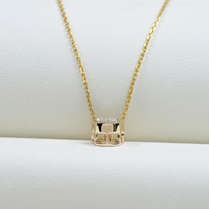 Antique Hamsa Hand Shape Lab Diamond Solitaire Pendant Necklaces