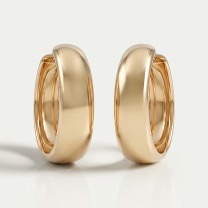Yellow Gold Huggie Hoop Earrings Earring