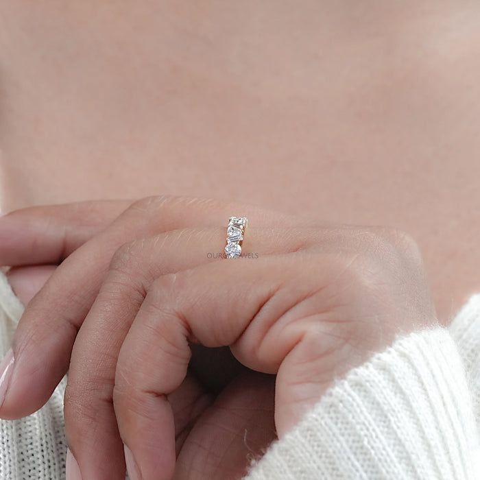 Eternity Ring with Baguette and Trillion Diamond