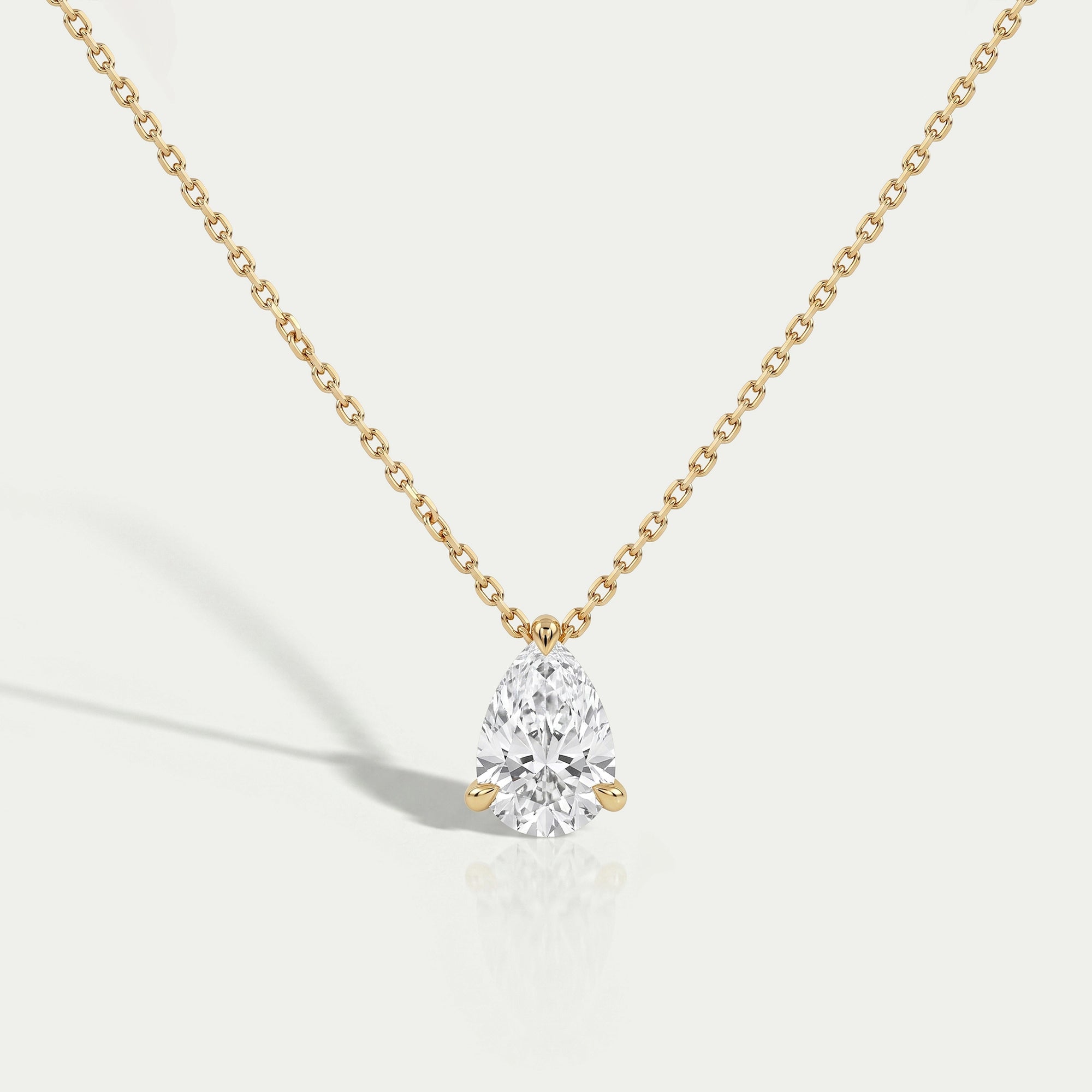 Pear Cut Lab Grown Diamond Pendant Necklaces