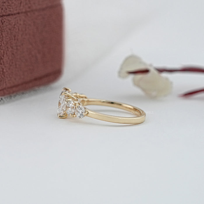 Five Stone Princess Lab Diamond Engagement Ring