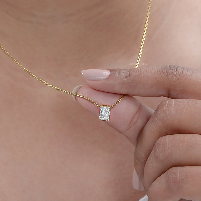 Radiant Lab Grown Diamond Solitaire Pendant 