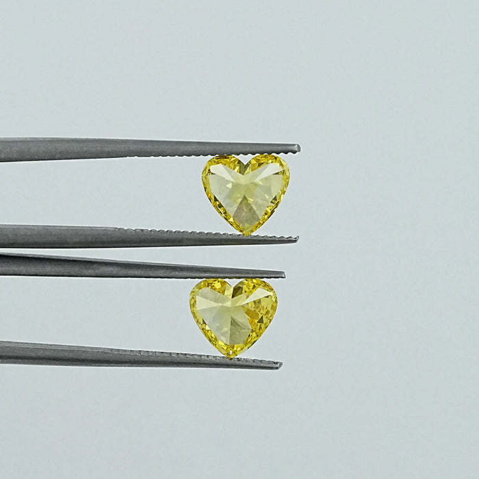 Yellow Heart Lab Grown Diamond Matching Pair