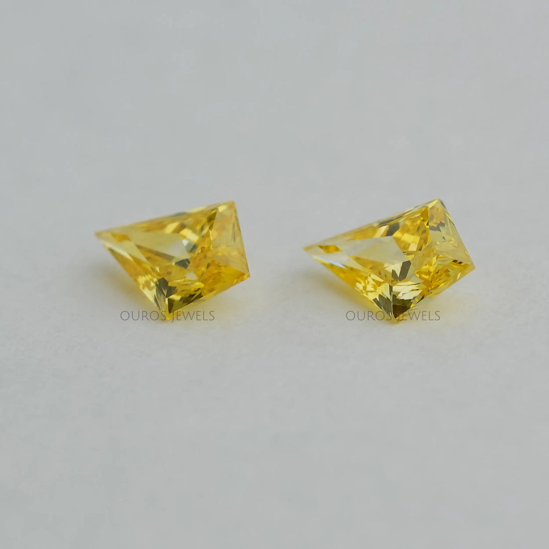Yellow Kite Cut Lab Grown Diamond Matching Pair Loose