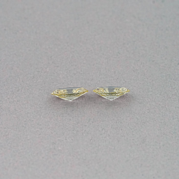 Intense Yellow Old Mine Marquise Cut Lab Diamond Matching Pairs