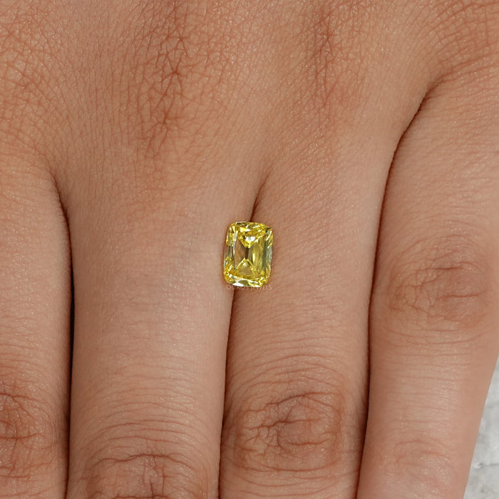 Yellow Old Mine Elongated Cushion Cut Lab Grown Diamond