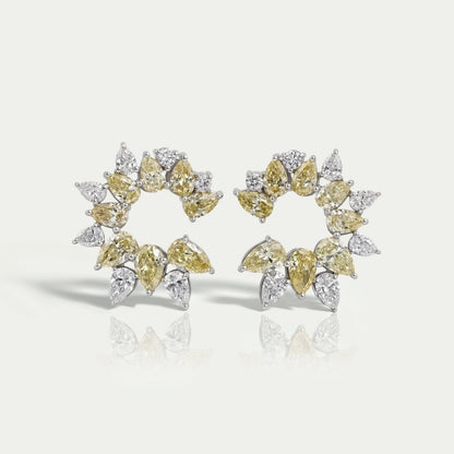 Yellow Pear Diamond Open Hoop Earrings Earring