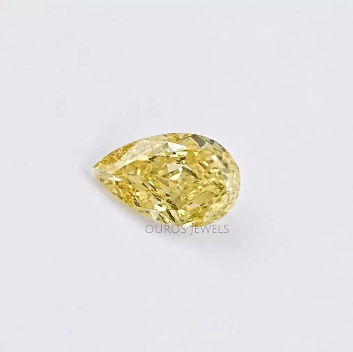 Yellow Pear Shaped Lab Made Diamond