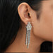 multi shaped lab synthetic diamonds crystal chandelier earrings silver on ear