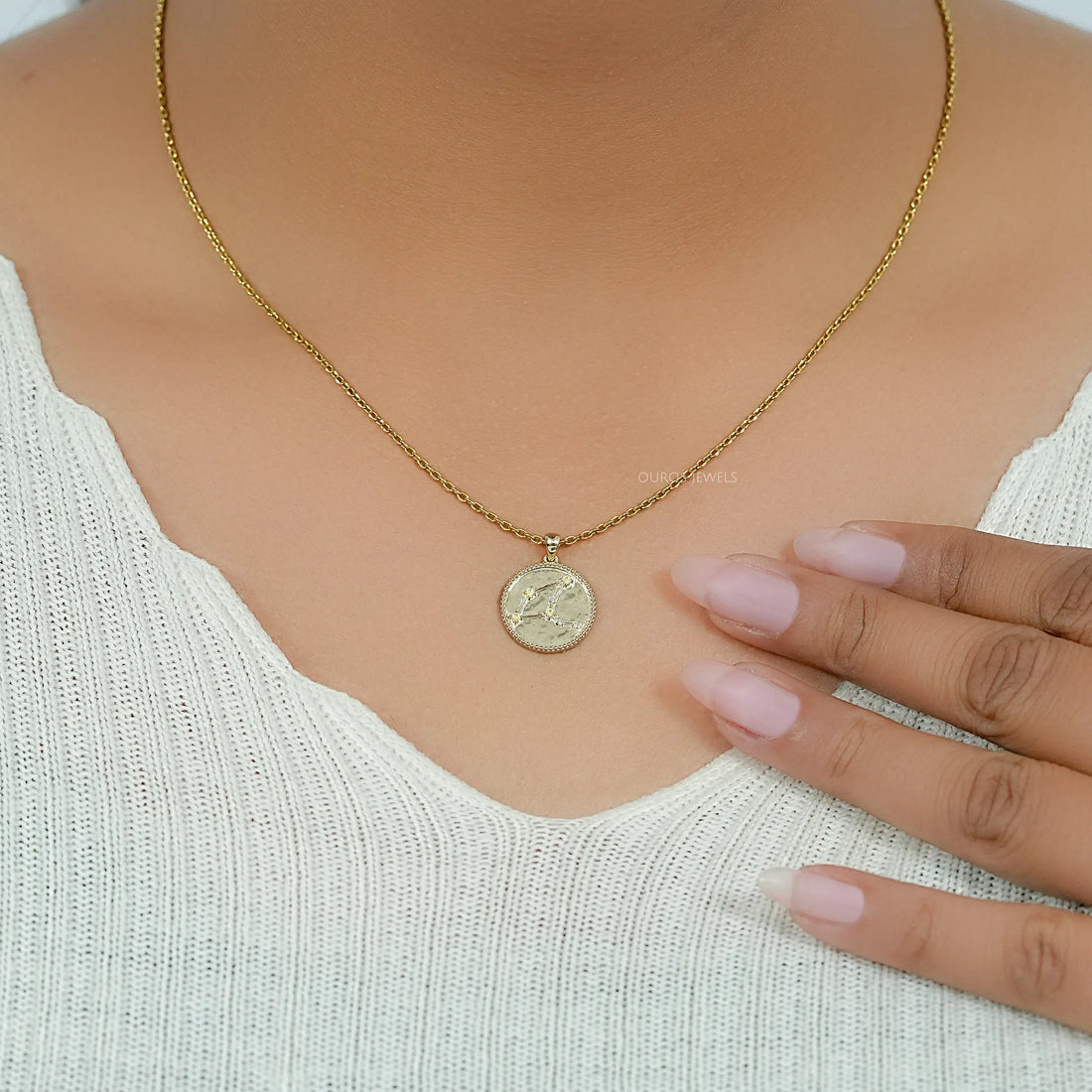 Virgo Zodiac Sign Peridot Gemstone Pendant Necklaces