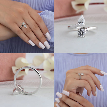 Pear And Round Bypass Setting Ring