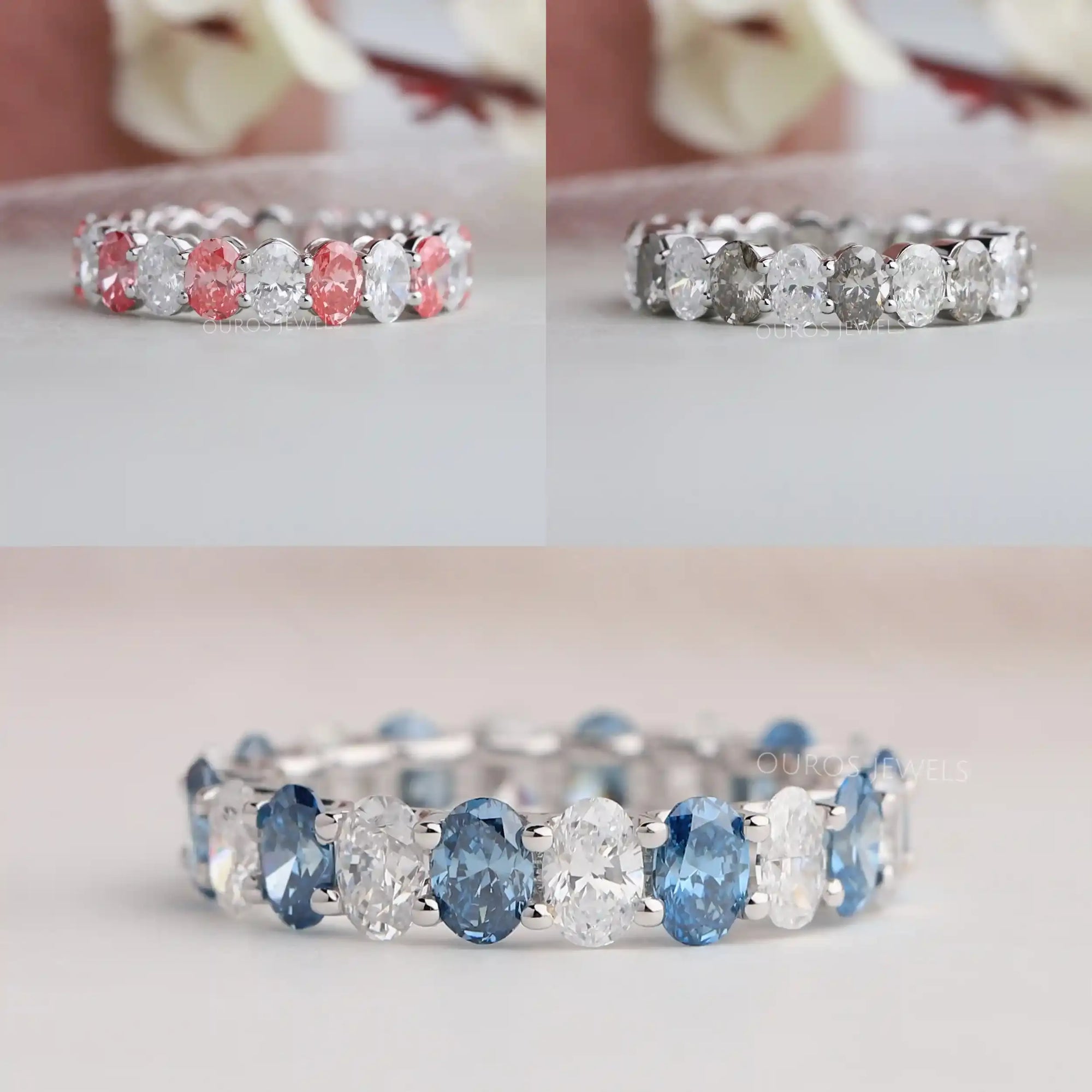 Oval Cut Lab Grown Diamond Full Eternity Wedding Band Ring